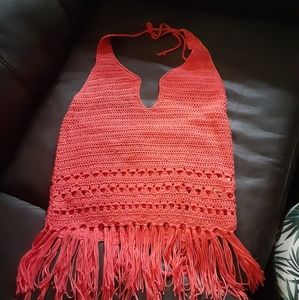 Cute orange top w/ fringes